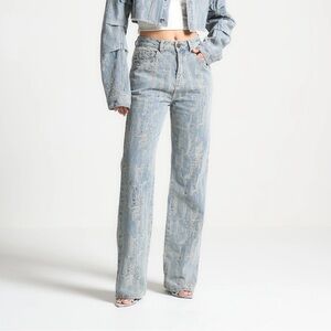 Maniere De Voir Distressed Mom Jeans - Mid Blue